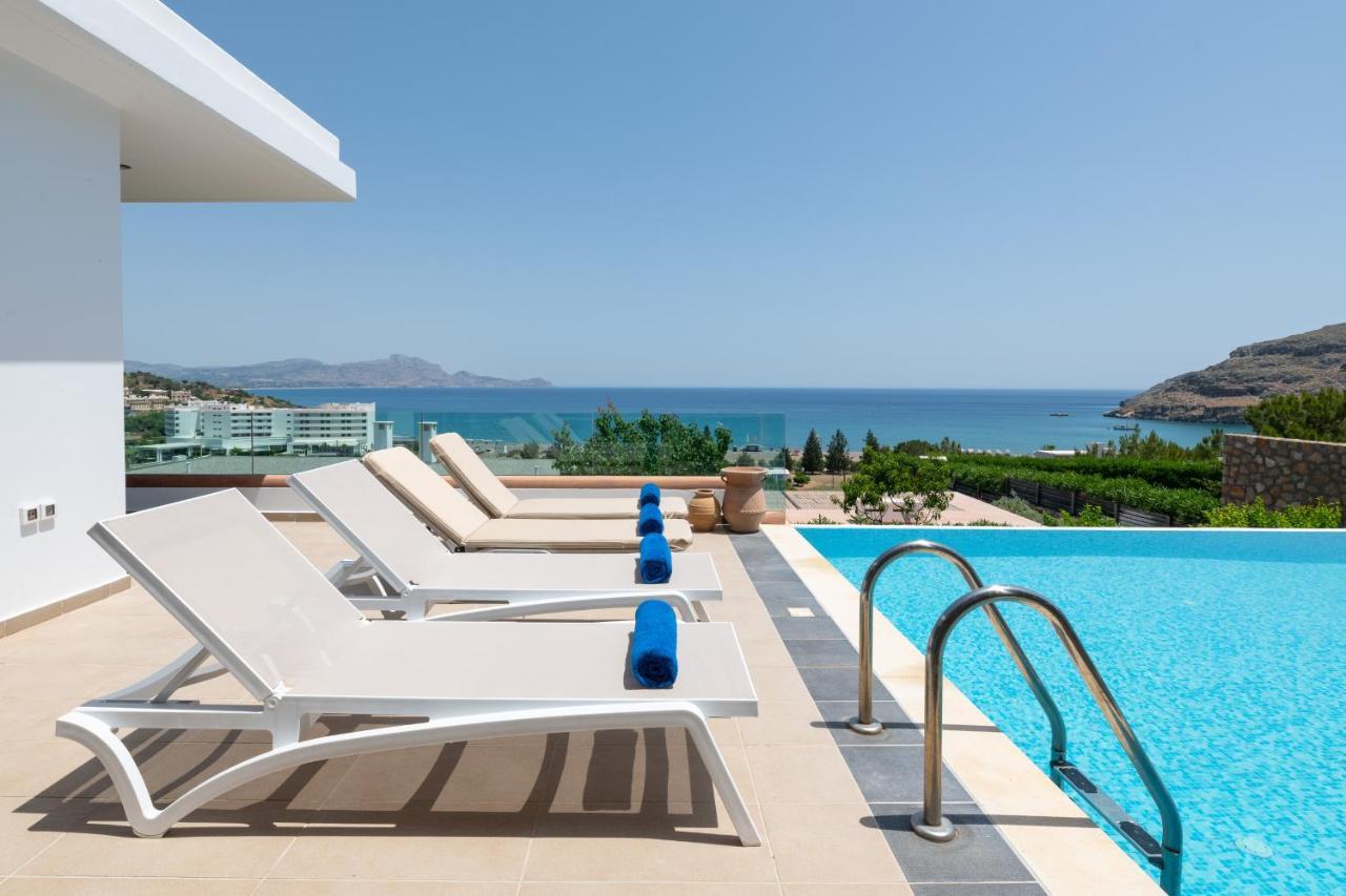 Villa Milena With Private Pool, Vlicha Beach Lindos Exteriér fotografie