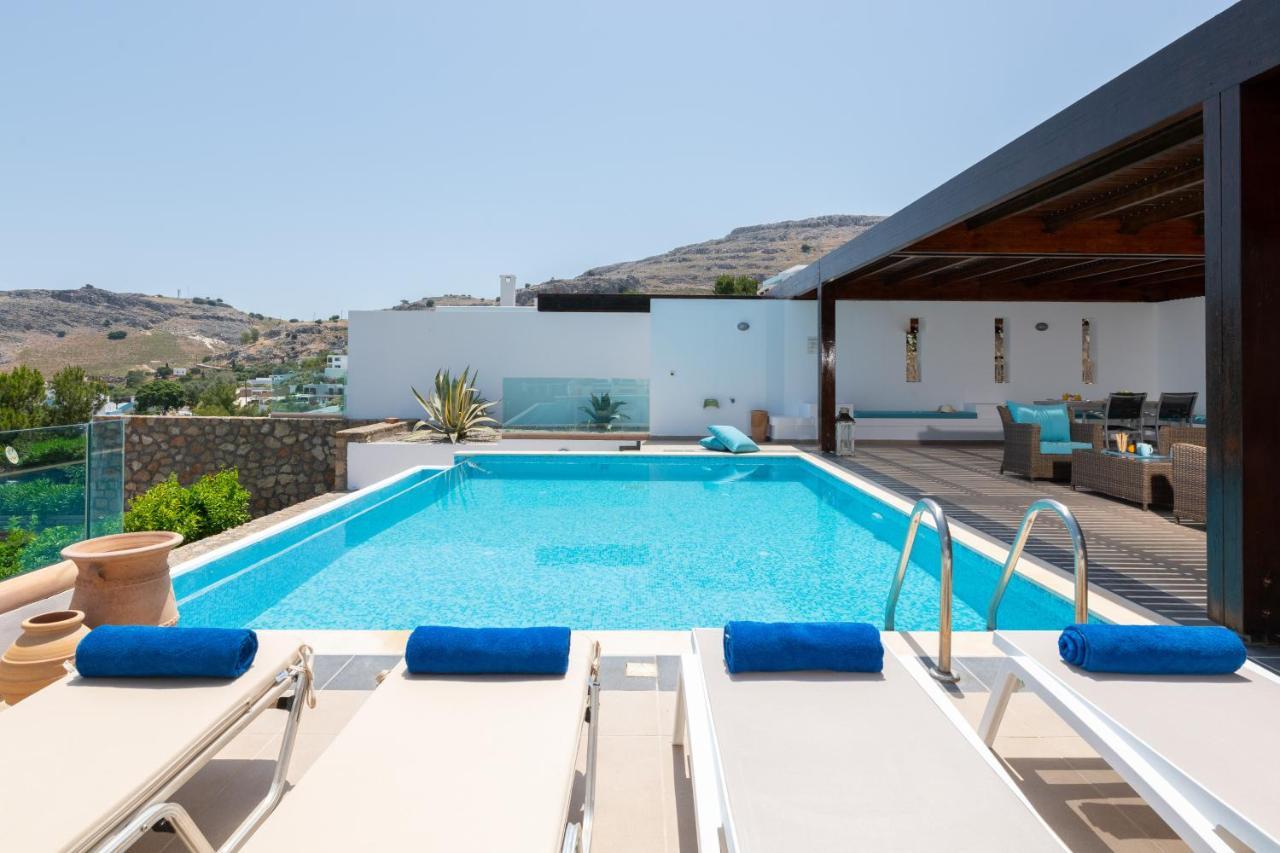 Villa Milena With Private Pool, Vlicha Beach Lindos Exteriér fotografie