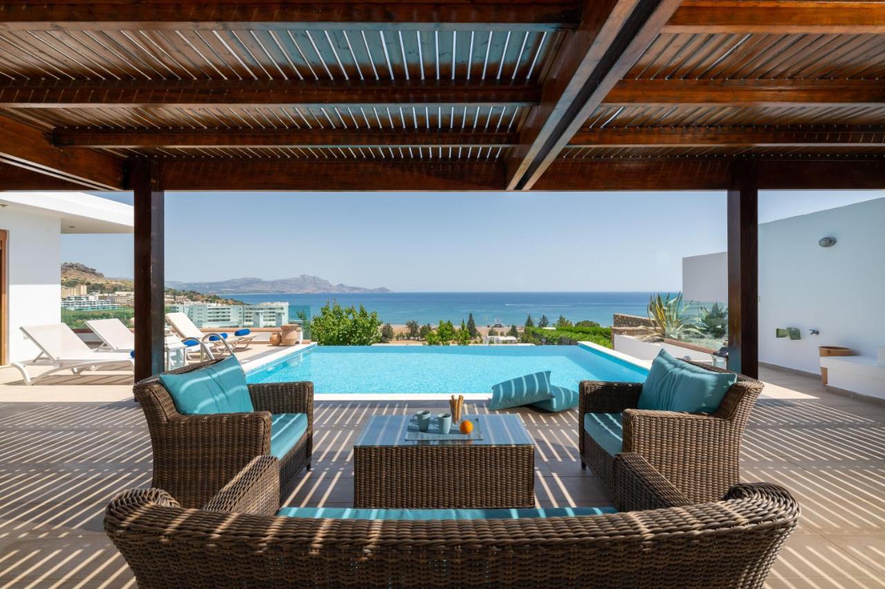 Villa Milena With Private Pool, Vlicha Beach Lindos Exteriér fotografie
